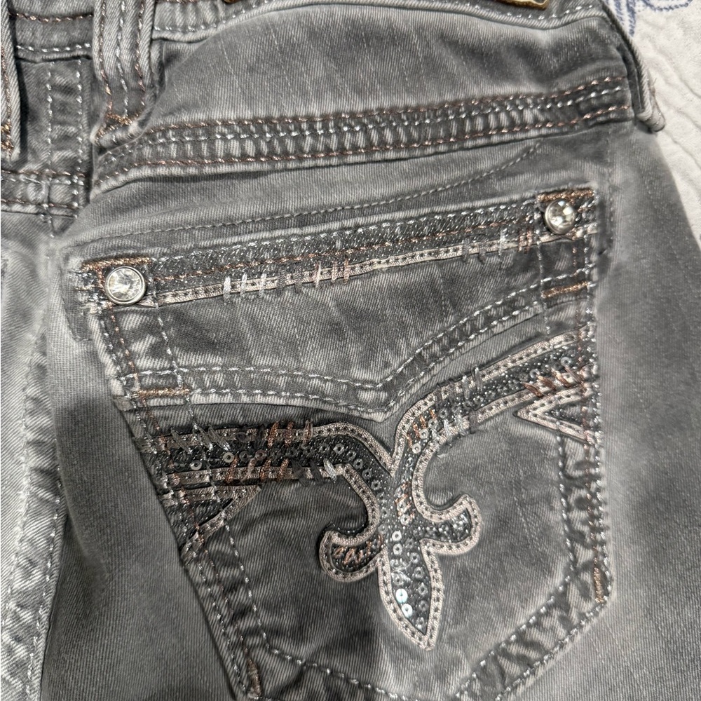 Rock Revival Gray Straight Leg Women's Jeans - Picture 2 of 10